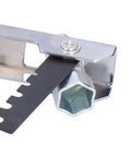 Close-up of metal socket and file in Foldaway Pocket Multi Tool Kit For Chain Saw Maintenance With Wrenches Sockets Includes Large Screwdriver And T27 Star Wrench Plus 4mm Hex Key For Quick Adjustments And Repairs Hand Operated On The Go