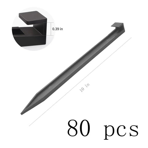 80-pack of 10-inch ABS landscape anchoring stakes, showing side view with measurement detail, for gardens and outdoor use.