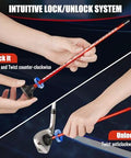 Golf Alignment Rods Swing Training Aid With Magnetic Base, 10 Inch Alignment Stick For On Course Practice, intuitive lock system use