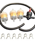 Premium Tap Filter Hose Kit For Lawn Mowers With Fuel Line Clamps And Connection Set For Garden Equipment Repair Ensures Secure Leak Free Fit, 3 filters, hose and clamps