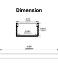 Dimensions of Bulk 10 Pack 6.6ft U Shape LED Aluminum Channel System with 0.7in width and 6.6ft length for Philips Hue Strip