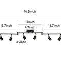 Dope Six Light Head Adjustable LED Track Lighting Kit With Three Bar Layout, Flexible Arms, Modern Linear Pendant, Matte Black