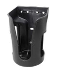 Black portable sand bottle holder for golf carts, durable all-weather design, part of Sand Bottle Divot Filler For Golf Carts With Holder