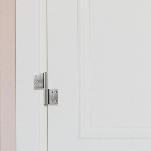Flag Style Stainless Steel Door Hinges 5 Inch Thick 2 5mm Detachable Lift Off For Fire And Bathroom Doors Installed on Wooden Door