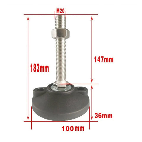 Rock Solid Adjustable Leveling Feet 8 Pack Thick Carbon Steel Threaded Support Legs For Furniture And Gear Quick Uneven Ground Stabilizers Drop In Place Zero Drama Setup Verified with detailed dimensions.