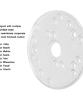 Transparent Acrylic Router Base Plate Kit With Brass Centering Pin For Precision Centering Quick Alignment And Easy Woodworking On Trim Routers For Pro Grade Cuts And Handy Drilling And Clean Finishes showing multiple pre-drilled holes.