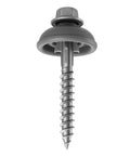 Heavy Duty Polycarbonate Self Drilling Wood Screws Two Inch Outdoor Fasteners With Sealing Dome Washers close-up view of screw and washer.