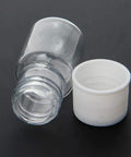 50 Pack Clear 5Ml Plastic Lab Bottles With Wide Mouth Caps For Reagents, Samples And Liquid Storage, Transparent Cylindrical Polyethylene Bottles With Leakproof Screw Caps, Your Go To Food Safe Lab Storage Solution. clear plastic lab bottle with wide mouth cap, angled view