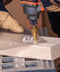 Heavy Duty Step Drill Bit Set For DIY With Spiral Double Fluted Titanium Nitride Coated Bits, drilling wood with a drill