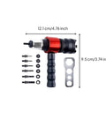 Compact Rivet Nut Tool Kit With Wrench For Mechanics Guys Makes Fastener Install Easy Super Portable And Totally Handy For Any Auto Shop Or Home Project. 12.1cm adapter, M4-M10 mandrels, wrench