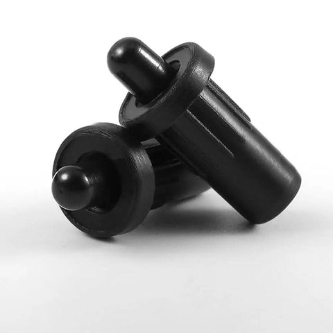 Heavy Duty 20 Pack Black Plastic Spring Loaded Repair Pins For Plantation Shutters And Cabinet Doors Rust Proof Damper Replacement Furniture Hardware, close-up view.