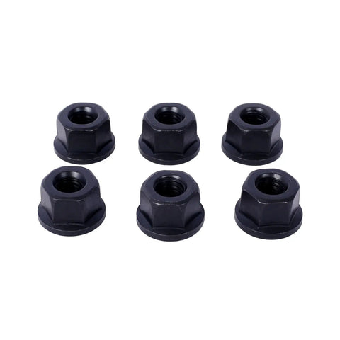 Six bolt nuts from Go-To Heavy Duty Milling Machine Clamping Kit 58-Piece Tool Steel Clamp Set With T-Slot Cleaner And Tightening Wrench 7/16 Table Slot 3/8-16 Stud Size Blue Finish