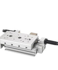 Heavy Duty Dual Axis Sliding Table Pneumatic Cylinder Killer Smooth Glide Mechanical Actuator with aluminum build for assembly lines.