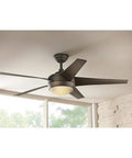 Refurbished Ceiling Light Fixture With LED High Efficiency Design installed in living room ceiling, oil-rubbed bronze finish