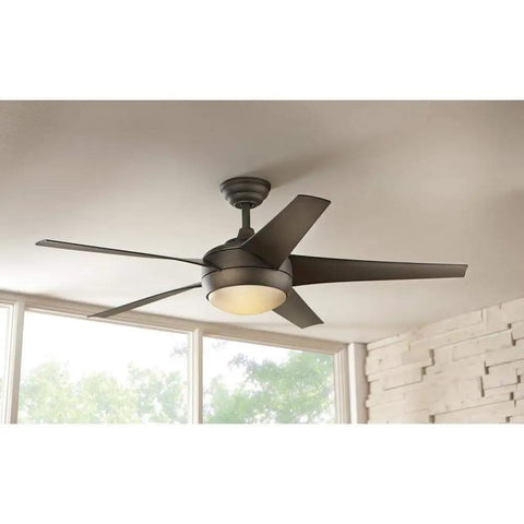 Refurbished Ceiling Light Fixture With LED High Efficiency Design installed in living room ceiling, oil-rubbed bronze finish