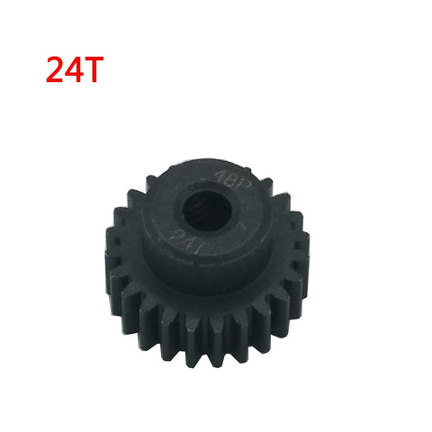 Five Pack 48P Pinion Gear Set With Screws For 3.175mm Shaft 1/10 Scale RC Cars With Brushless Motors 24T 25T 26T 27T 28T Compatible With Arrma HPI Kyosho Losi Traxxas Tamiya Associated Monster Trucks And Buggies