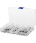 Open case displaying 150 Piece 304 Stainless Steel Snap Rings Set C Clip Retaining Rings For Shafts Machinery And Equipment Replacement Kit