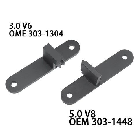 Two metal components from the Land Rover Jaguar Camshaft Timing Tool Kit For 5.0L V8 And 3.0L Supercharged V6 Engines, top view.