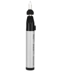 No Sweat Quick Heat Thread Burning Pen Trims And Melts Frayed Edges Handheld Electric Seam Sealer, silver and black design.