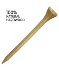 Natural 3-1/4 Inch Hardwood Golf Tees Set Of 400 For Maximum Driver Distance, Pro Grade Solid Lead Free Painted Tees Built For Durability, Made In The USA Ready To Play, single wooden tee close-up