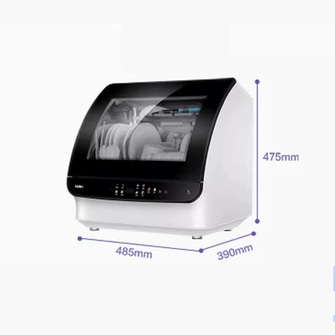Compact Countertop Dishwasher Fully Automatic Mini Kitchen Game Changer High Temp Wash Cycle Triple Filter System Top Loading dimensions 485x390x475mm