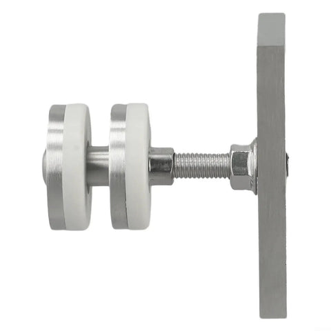 Heavy Duty Folding Door Pulley Featuring Ridiculously Smooth Nylon Rolling Wheel And Rock Solid Zinc Alloy Construction For Zero Hassle Barn Door Hardware Replacement System side view with nylon wheel and zinc alloy components