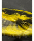 Yellow And Black Resin Lazy Susan With Gold Leaf Floral Centerpiece For Kitchen Or Dining Table 13.5 Inch Charcuterie Board Turntable