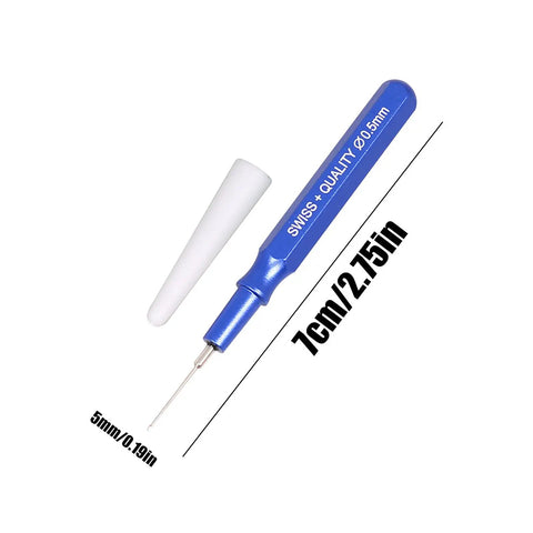 Pro Grade Watch Oil Pen Tool for Precision Lubrication in blue, 7cm aluminum handle with needle, for mechanical watches.