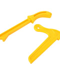 Heavy Duty Woodworking Push Stick With Ergonomic Handle And No Slip Design For Table Saw Band Saw Router Table Jointer. Yellow plastic material.