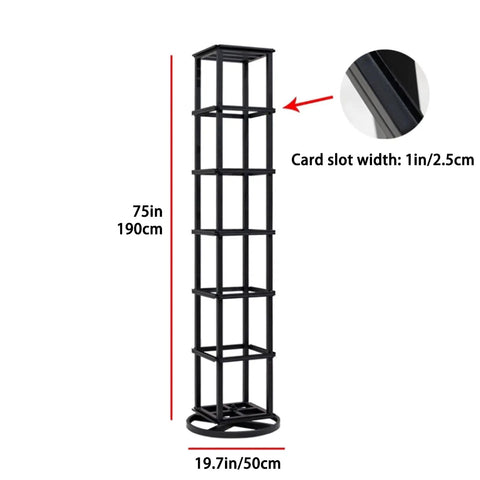 Heavy Duty Floor Tile Display Stand Made From Solid Steel For Ceramic And Marble Samples Pro Shop Rack with 75in height and 19.7in base.