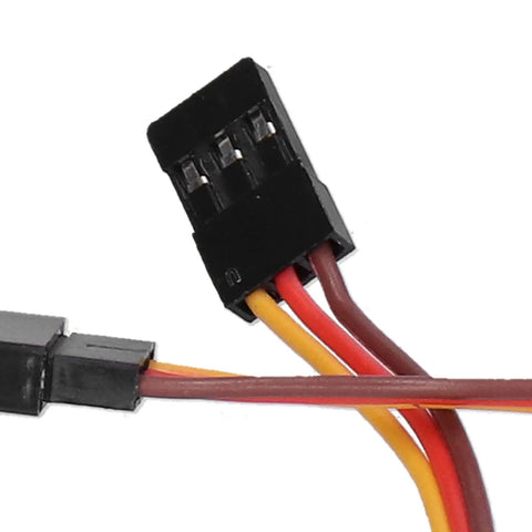 Close-up of wiring connectors for Five Pack RC Servo Reverser 3.6V To 24V 5A Universal RC Steering Servo Rotation Inverter