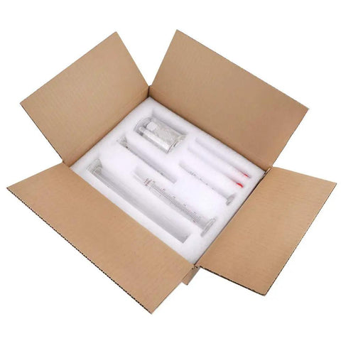 Glass Graduated Cylinder And Beaker Set For Lab Work, Borosilicate 3.3 Thick Glass, in packaging with foam protective insert