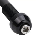 Close-up of Beefed Up Heavy Duty Adjustable Thru Axle Skewer for Bike Trainers 12x142 to 148mm, CNC Aluminum Alloy, Black