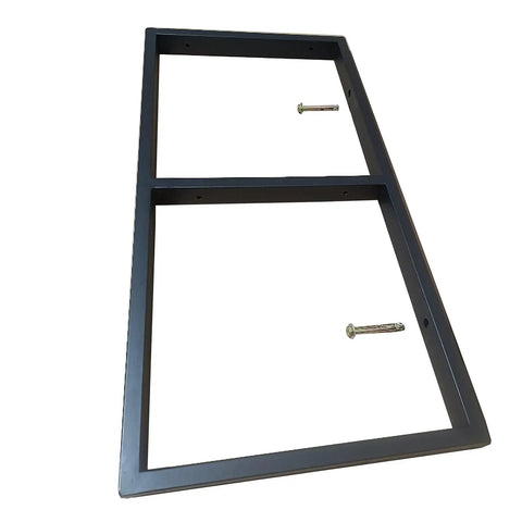 Heavy Duty Wall Shelf Brackets Black Metal Floating Supports Square Tube Wall Mounts with mounting screws for wall use.
