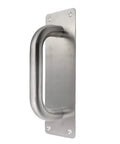 Stainless Steel Door Pull Handle With Plate Heavy Duty Barn Door Hardware For Shed Gate 7 7/8 Inch Long By 2 9/16 Inch Wide 180mm Mounting Centers