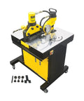 Heavy Duty Electric Hydraulic Busbar Processor Cutter 900W Motor And 700 Bar Pressure, yellow and black machine for cutting, punching, bending.