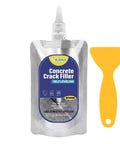 Heavy Duty Concrete Crack Filler Rock Solid Epoxy Primer Base Seal in pouch with yellow applicator for garage floor coatings.