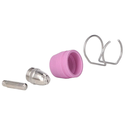 Premium Plasma Torch Rebuild Kit For Welding Pros Featuring Stainless Steel Rings Plus Ceramic Nozzle Conductive Electrode And Complete Consumables Set To Boost Your Job Site Performance - Ceramic nozzle and stainless steel electrode components.