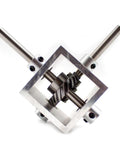 iDili 90° right-angle gearbox with 6mm shafts; aluminum frame and steel gears (1:2 ratio).