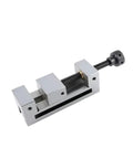 Heavy Duty Bulletproof Bench Vise Featuring Slick Flat Jaws Custom Quenched Steel Construction, compact grinding clamp viewed from above.