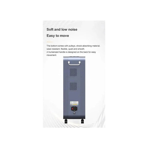 Back view of Hydrogen Inhalation Machine with handle, showing design for easy mobility and quiet operation.