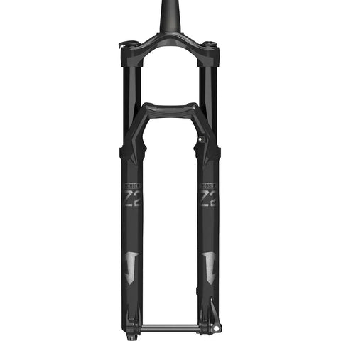 Front view of Z2 29 Inch Trail Fork With Float Evol Air Spring 140 Mm Travel Tapered Steerer 44 Mm Offset 15x110 Boost Thru Axle Rail Grip Damper For XC And Trail Riding Trail Ready.
