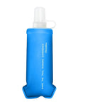 Blue Foldable Soft Water Bottle That Is Leakproof And Packable For Travel Hikes And Camping Ultra Flexible Pouch Design