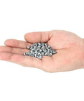 Heavy Duty Non Slip Tire Studs For Cars Trucks Atvs And Motorcycles With Built Different Tungsten Steel Core For Ice Snow And Mud Traction 100 Piece Pack in a hand.