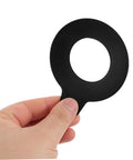 Hand holding 2 Piece Bucket Pin Shim Kit For Excavator Vibration Dampening And Noise Reduction Rubber Washers For Construction Machinery Durable Wear Protection Built To Last Shielding For Bucket Linkage And Heavy Equipment Maintenance With Engineered Rubber.