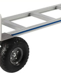 Rock Solid 500 Pound Heavy Duty Aluminum Hand Truck Featuring Comfortable Loop Handle And Quiet Rubber Wheels For Stress Free Moving Home Transport Tasks Worldwide with raised back panel and sturdy rubber wheels.
