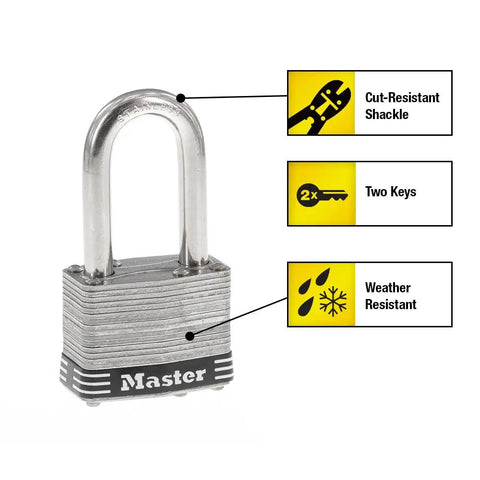 Stainless Steel Outdoor Padlock With Key, 4-Pack Keyed-Alike Set For Saltwater Ready Marine Use, Weatherproof Security Lock Built Tough