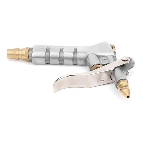 Fafeicy Air Dust Blower BT128 Aluminum Alloy Pneumatic Cleaning Tool 8Mpa High Pressure Adjustable Nozzle side view with nozzle and trigger.