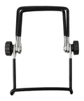 Two Pack Foldable Solar Panel Stands With Adjustable Tilt Mounts, black metal bracket for 130x90 mm panels, folded view.