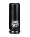 21mm Deep 1/2 Inch Drive 6 Point Impact Socket For Easy Axle Nut Removal In CR-MO Steel Metric Axle Shaft Nut Tool